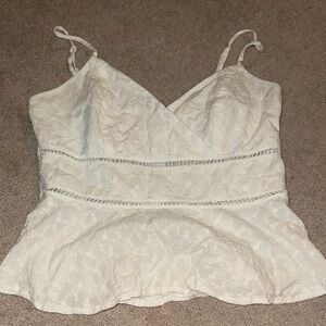 Francesca’s white blouse tank top